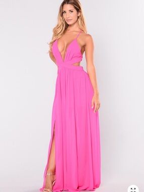 Fashion Nova Kawai Maxi Dress with Side Cut Outs
